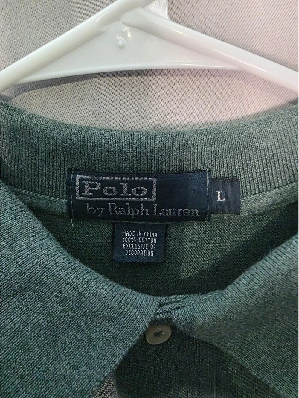 Polo Ralph Lauren Classic SS Cotton Mesh Polo Shirt Gray Green Red w/ Pony L
